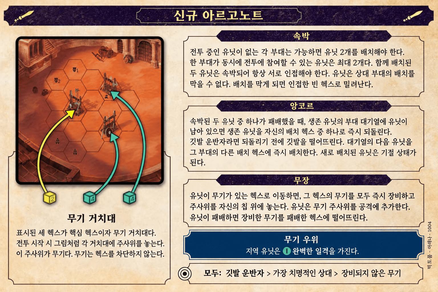 신규 아르고노트 아레나 카드