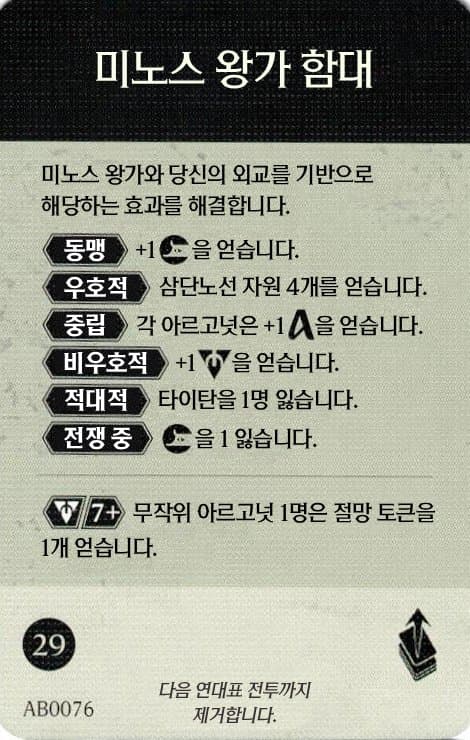 미노스 왕가 함대 탐사 카드 단면