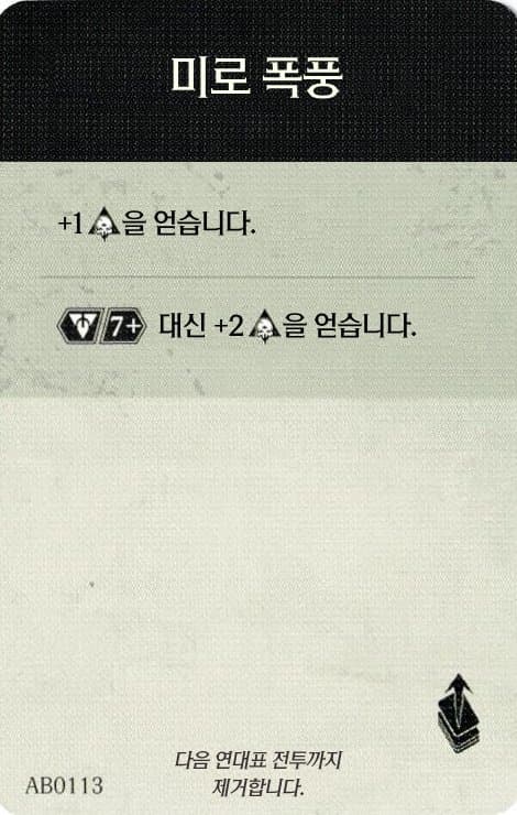 미로 폭풍 탐사 카드 단면