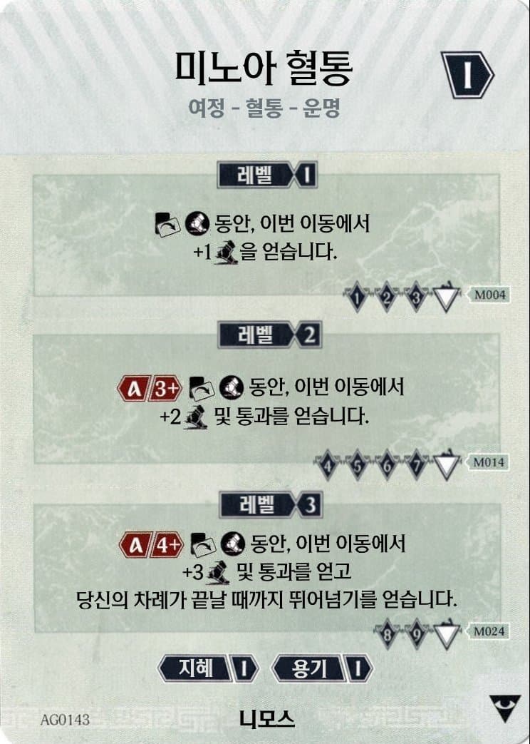 미노아 혈통 니모스 카드 앞면