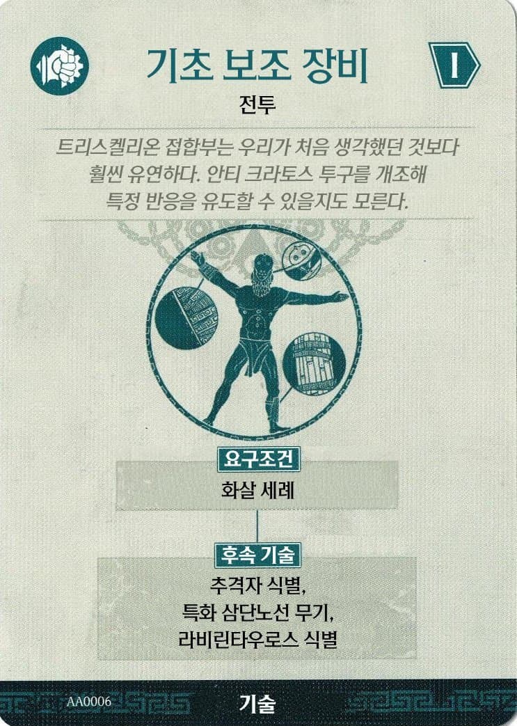 기초 보조 장비 기술 카드 앞면