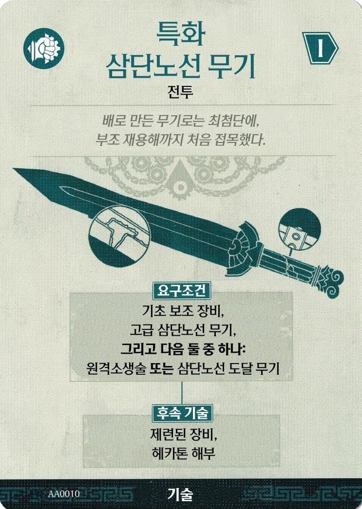 특화 삼단노선 무기 기술 카드 앞면