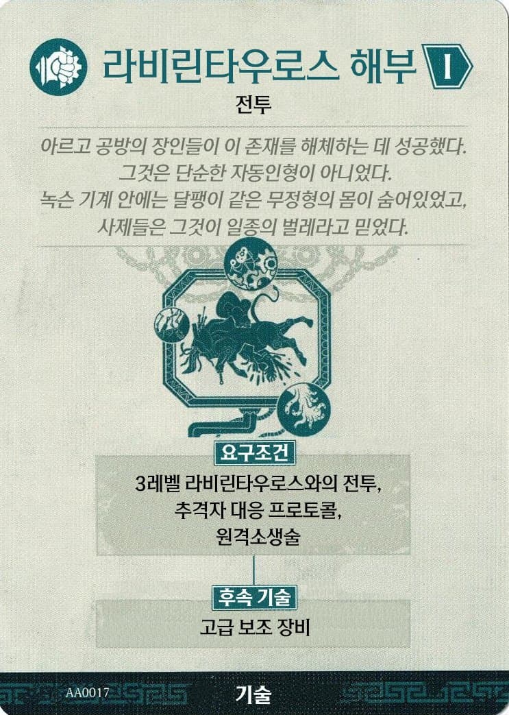 라비린타우로스 해부 기술 카드 앞면