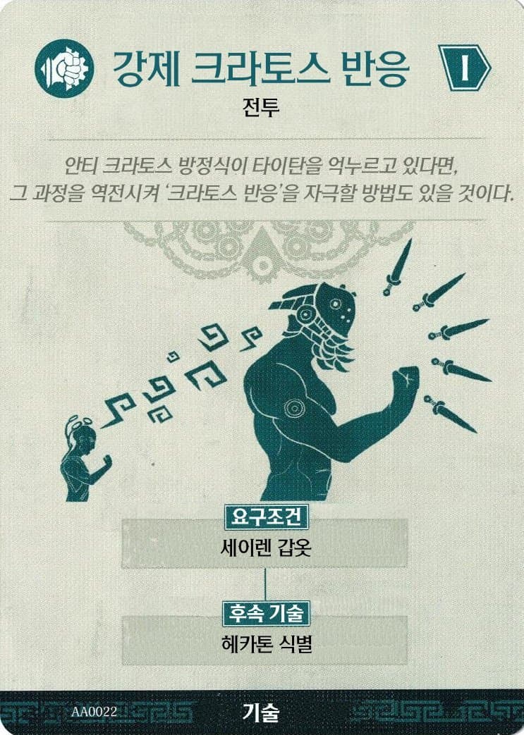 강제 크라토스 반응 기술 카드 앞면