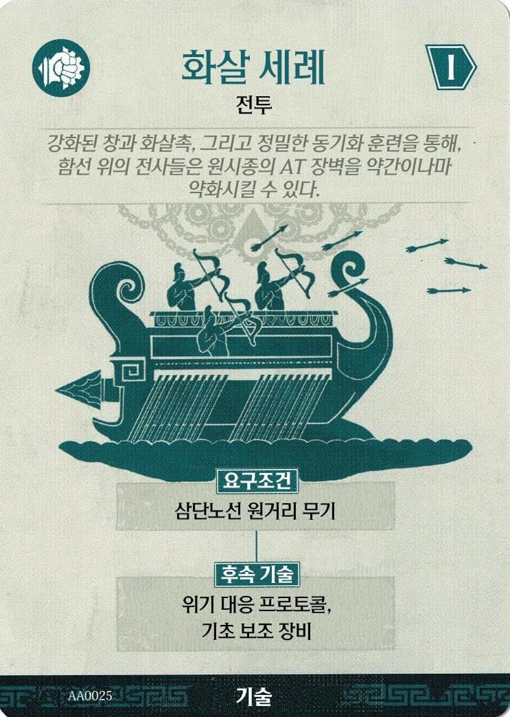 화살 세례 기술 카드 앞면
